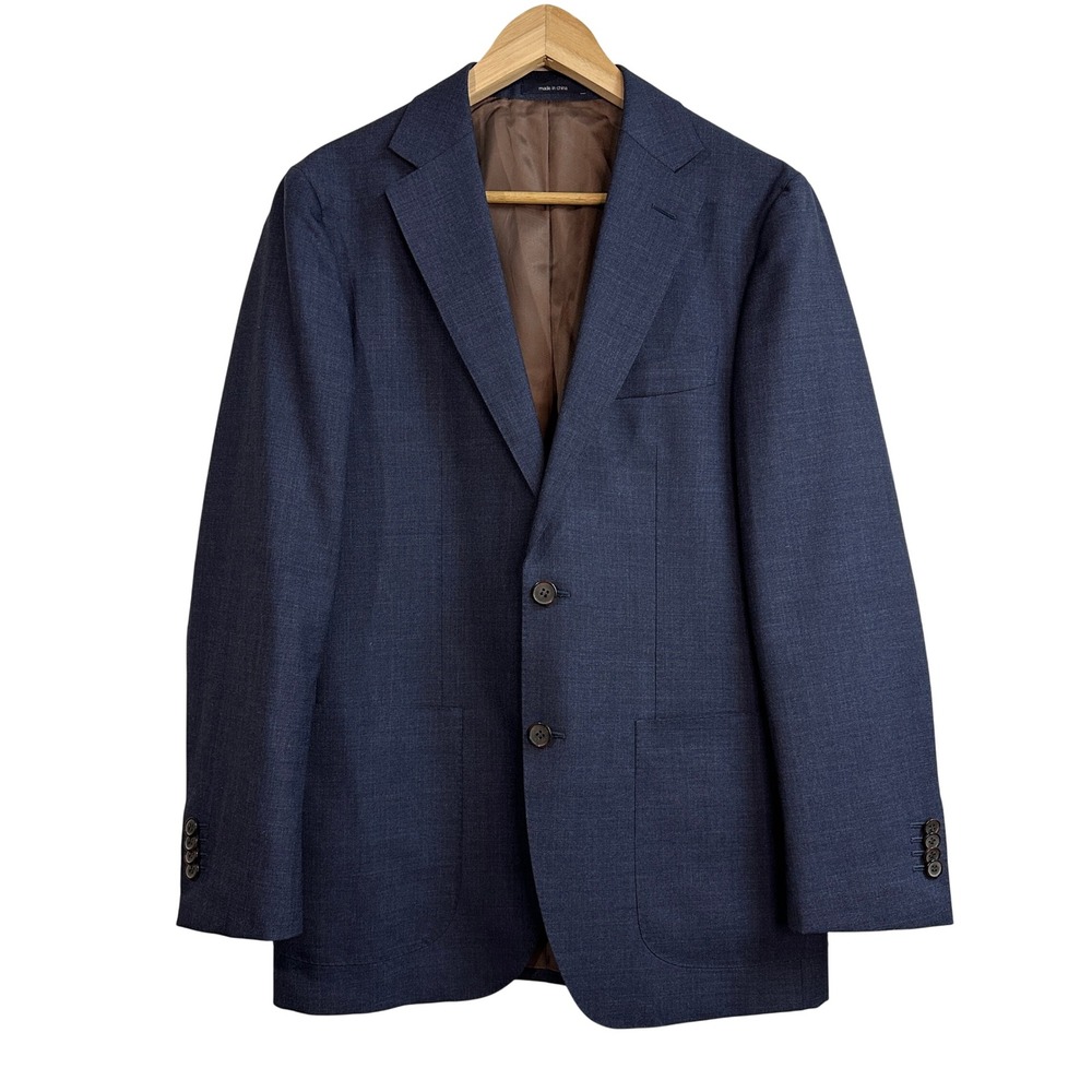 Suitsupply Havana Blue Wool Blazer Sport Coat Vitale Barberis Canonico 38R *READ